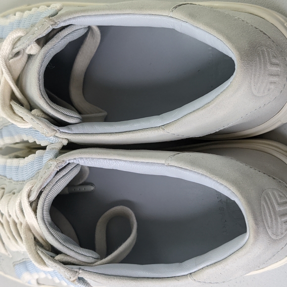 Tory Burch Sport Ruffle Leather Sneakers Shoes Women's Size 6.5 M Light Blue - Picture 10 of 11